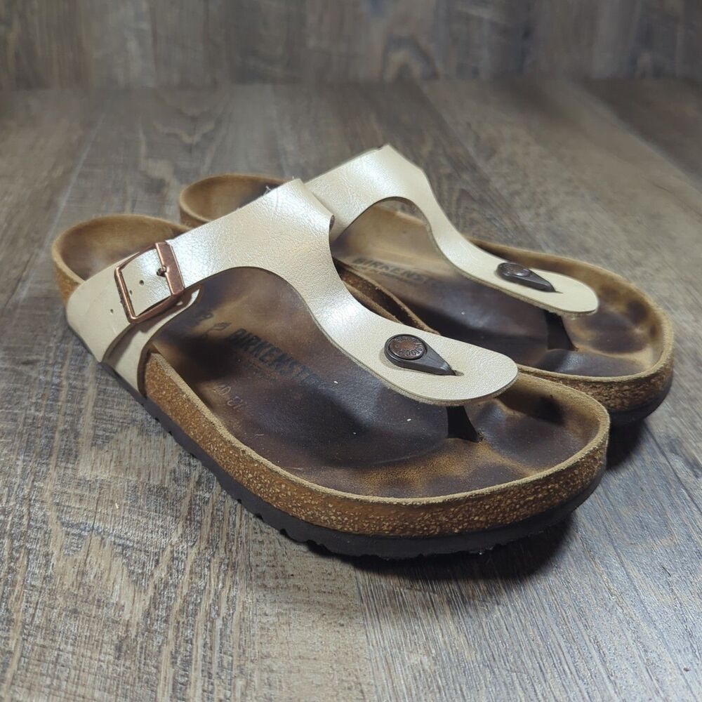 Birkenstock Gizeh Thong Sandals Shoes Germany Womens 39 US Size 8 Beige Tan